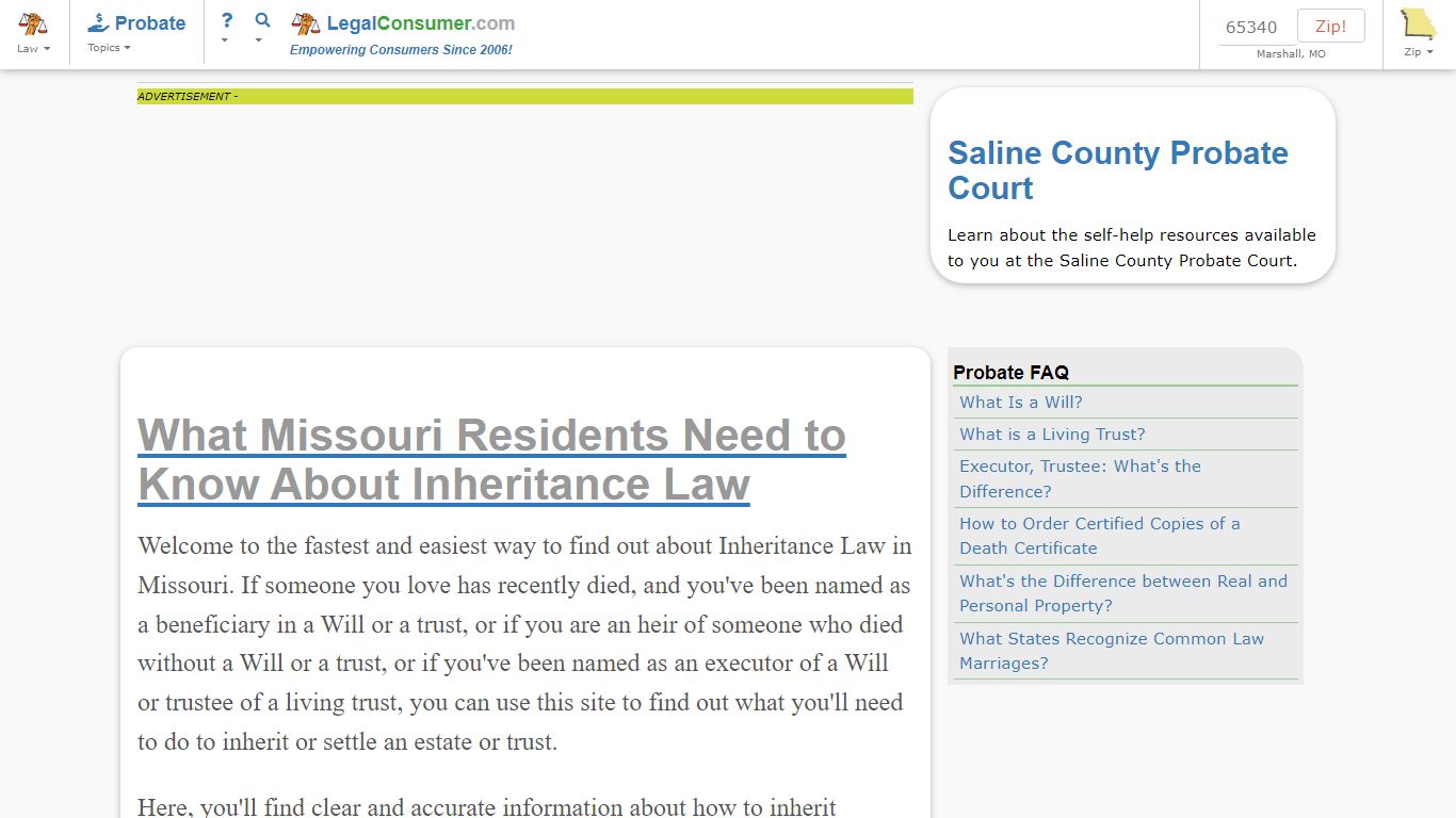 Marshall, MO Inheritance Law Guide - legalconsumer.com